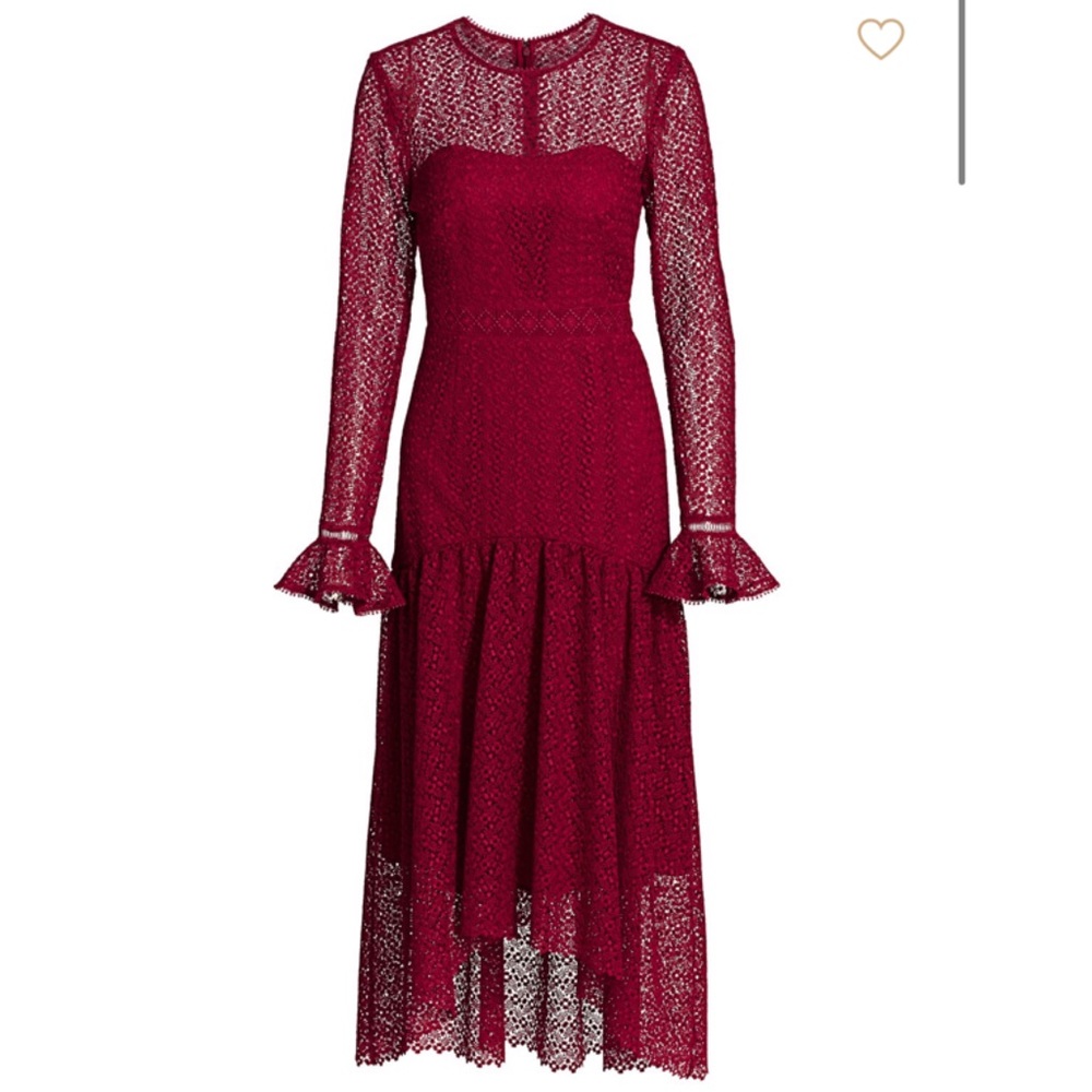 Gorgeous Lace Long Sleeve Midi Dress